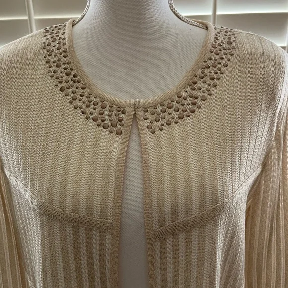 Ming Wang Cream Cardigan Sweater - Picture 2 of 8